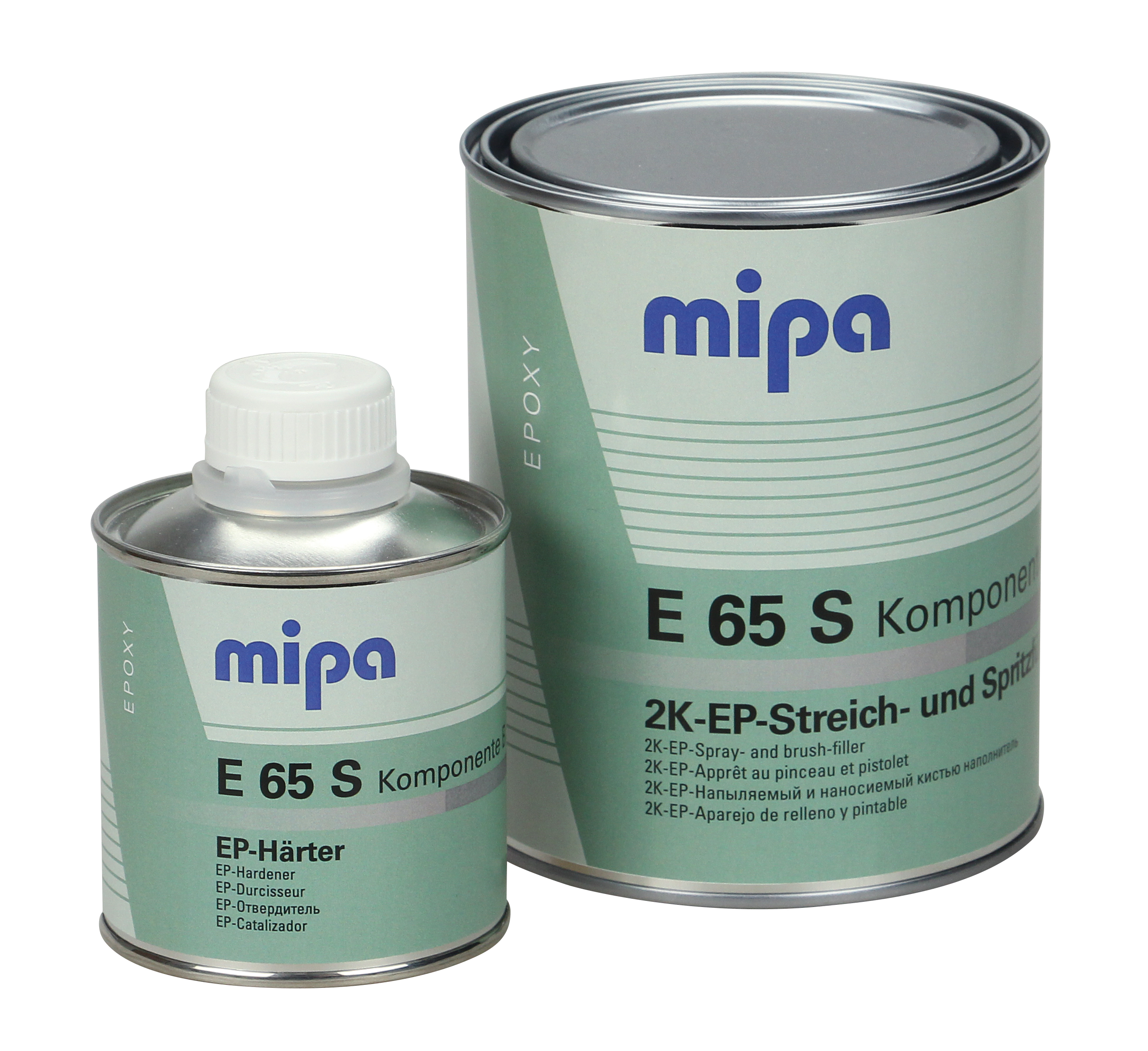 Mipa E 65 S - 1,5 kg-Set, 2K-EP-Streich- und Spritzfüller grau inkl. Härter