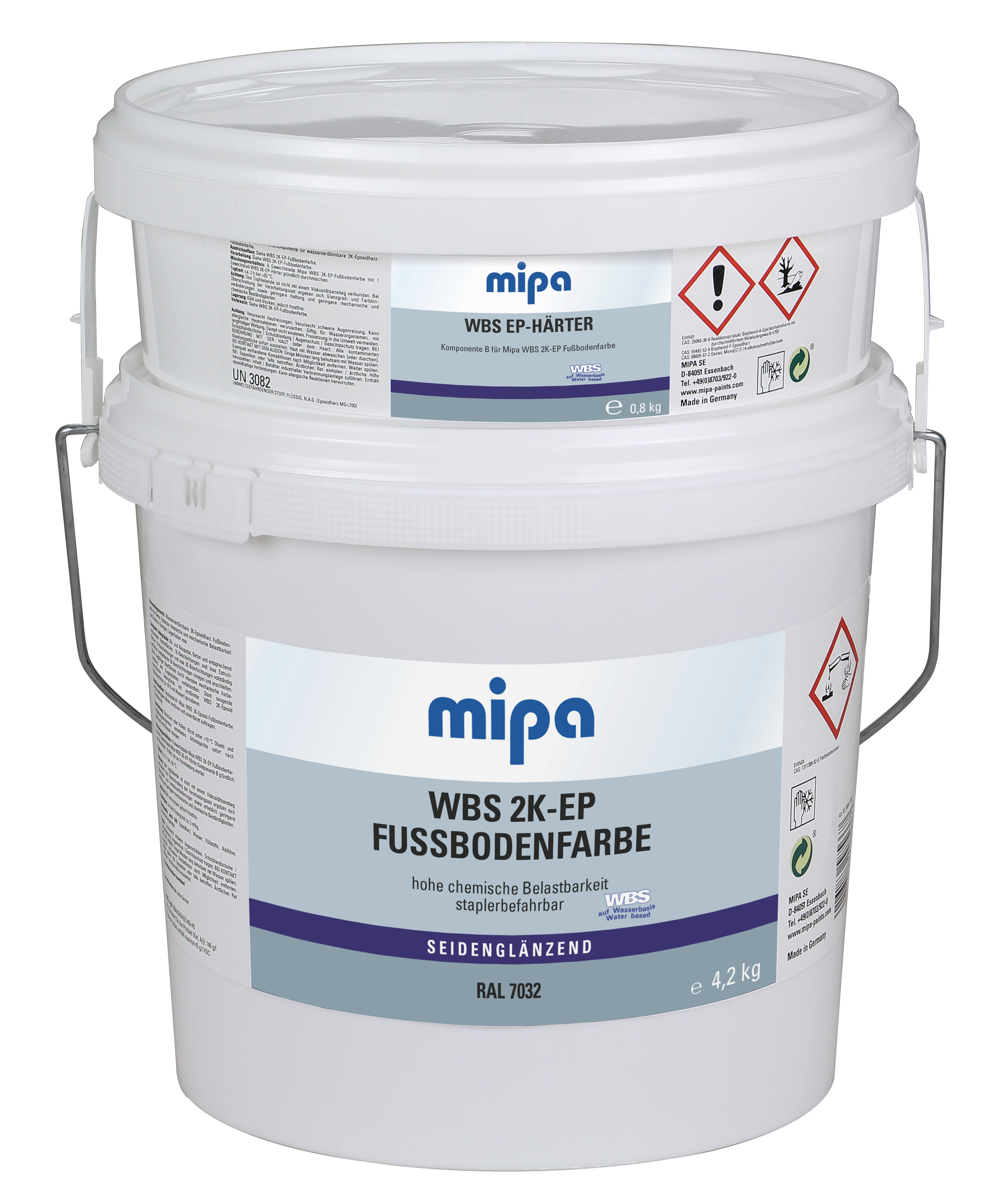 Mipa WBS 2K-EP RAL 7032, Epoxid-Fußbodenfarbe MV 6:1