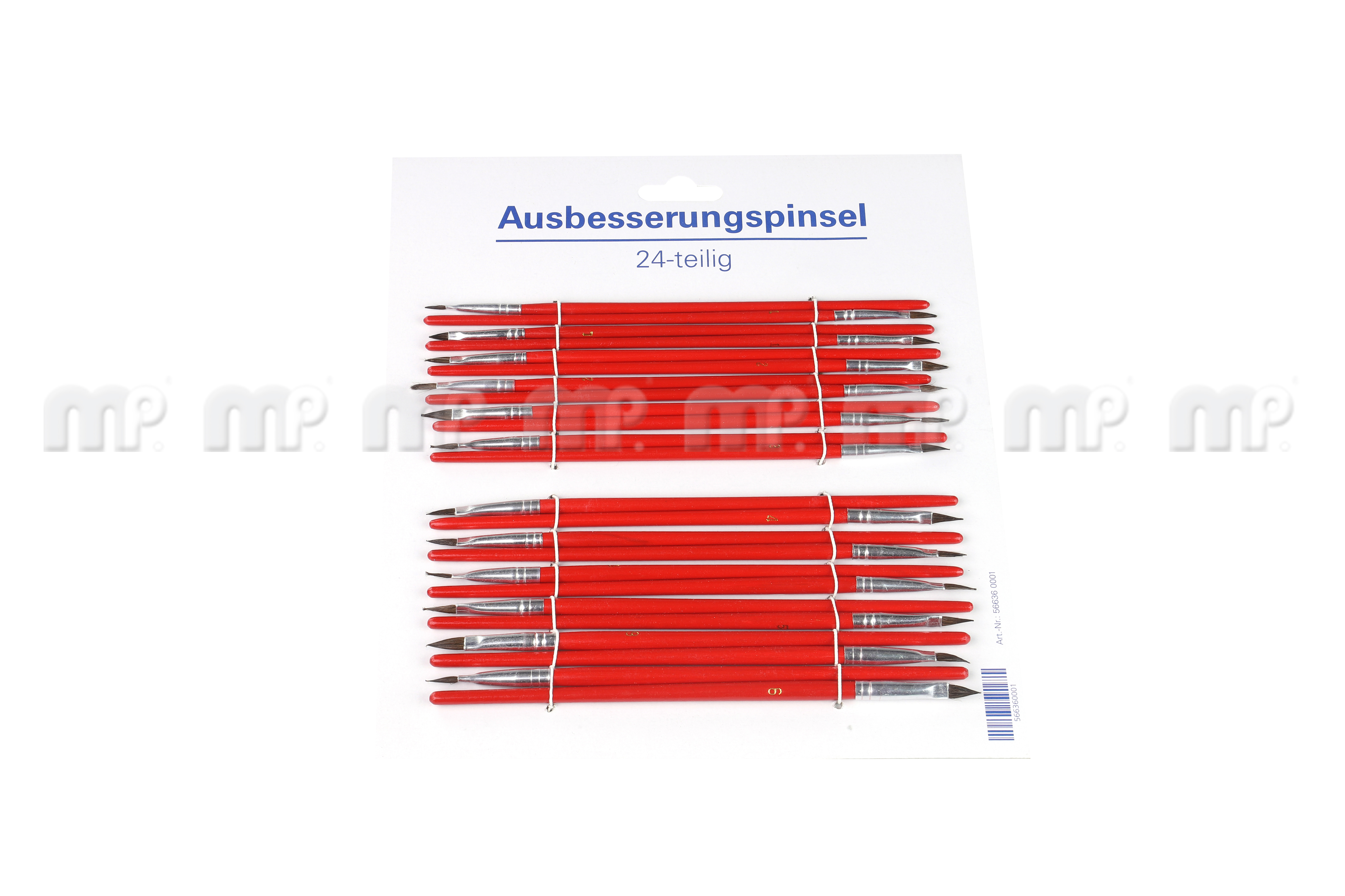 MP Ausbesserungspinsel-, Sortiment 24-teilig auf Karte