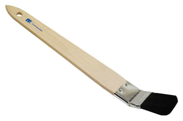 MP Plattpinsel gebogen Profi, Gr. 35, schwarze China-Borste, Nickelblechzwinge, Holzstiel