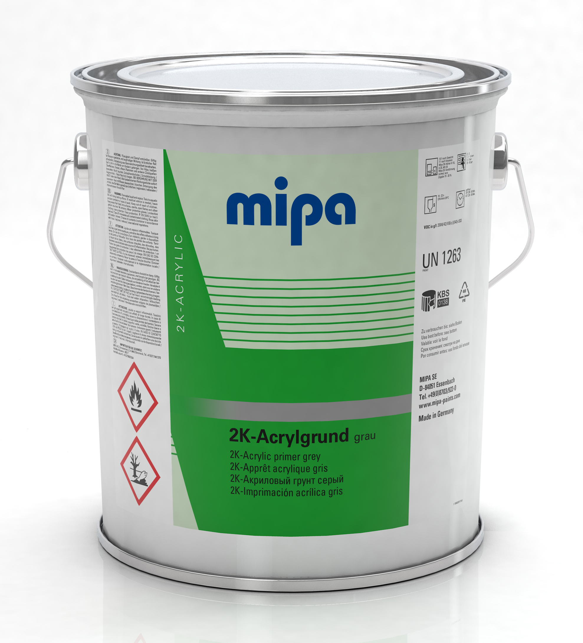 Mipa 2K-Acrylgrund grau - 5 kg, MV 10 : 1
