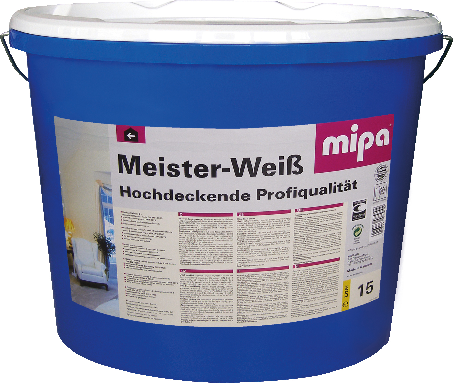 Mipa Meister-Weiß - 15 Liter, Pro-Line