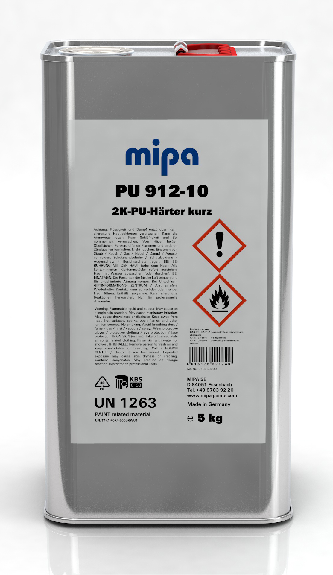 Mipa PU 912-10 - 1 kg, 2K-PU-Härter kurz