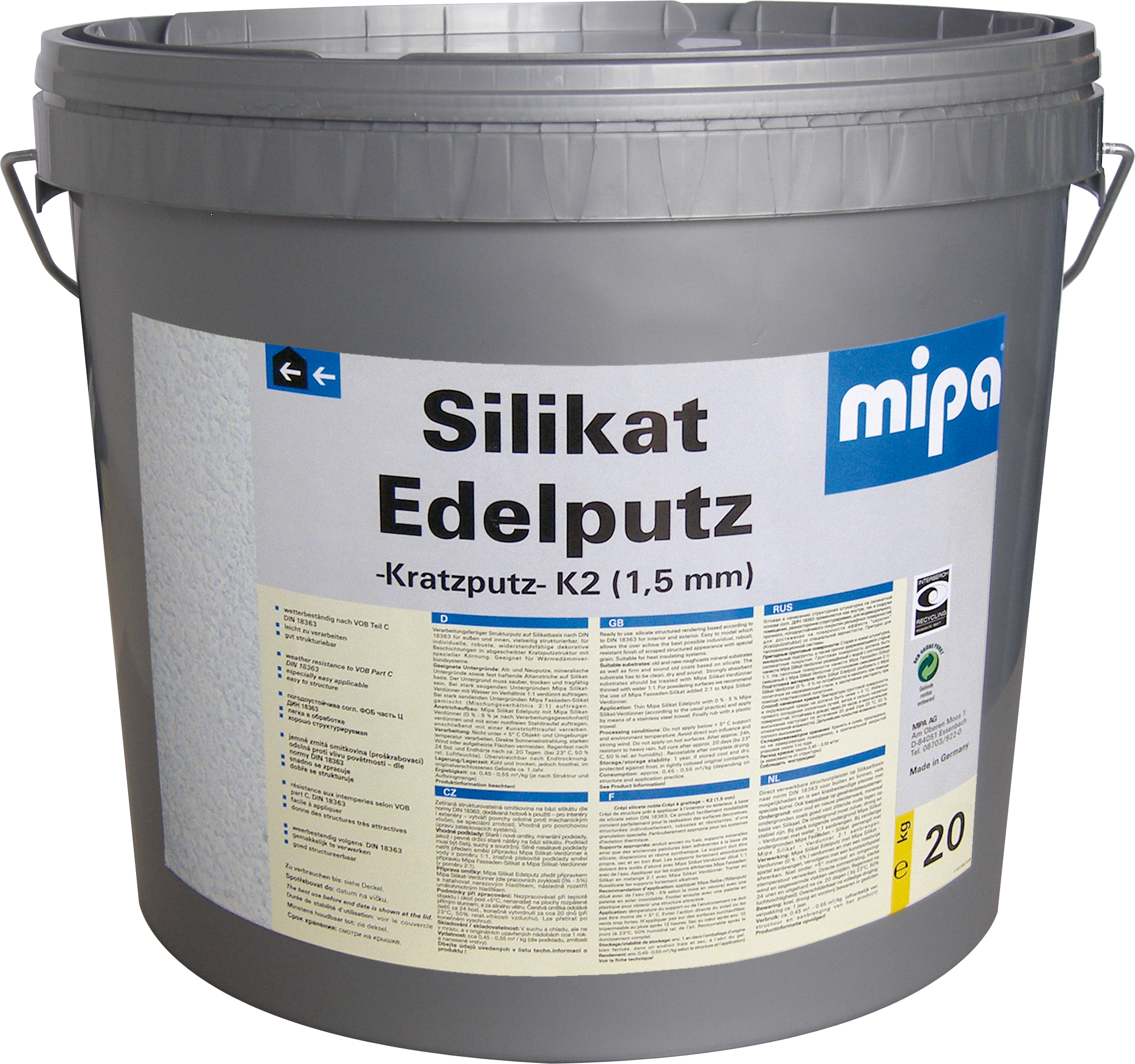 Mipa Silikat Edelputz LF, (Kratzputz) K3 = 2 mm 20 kg