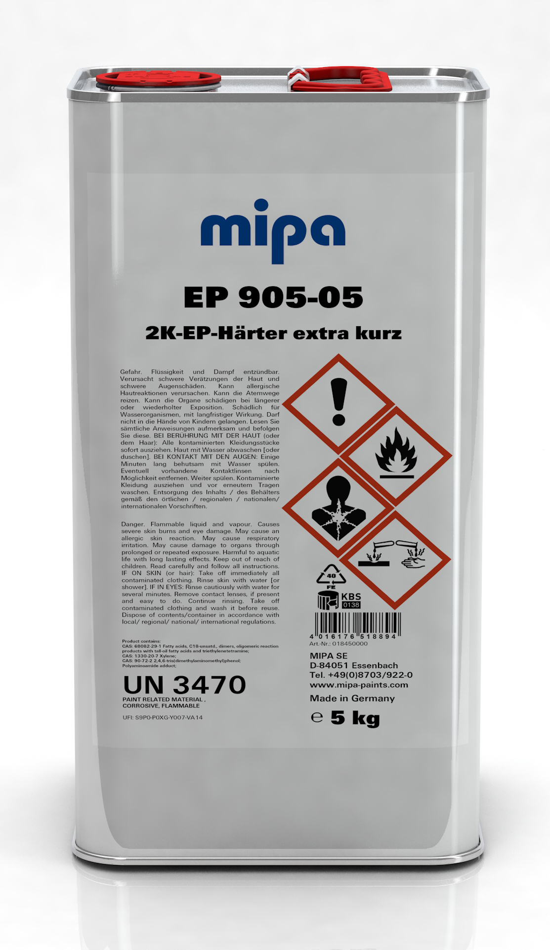 Mipa EP 905-05 - 5 kg, 2K-EP-Härter extra kurz