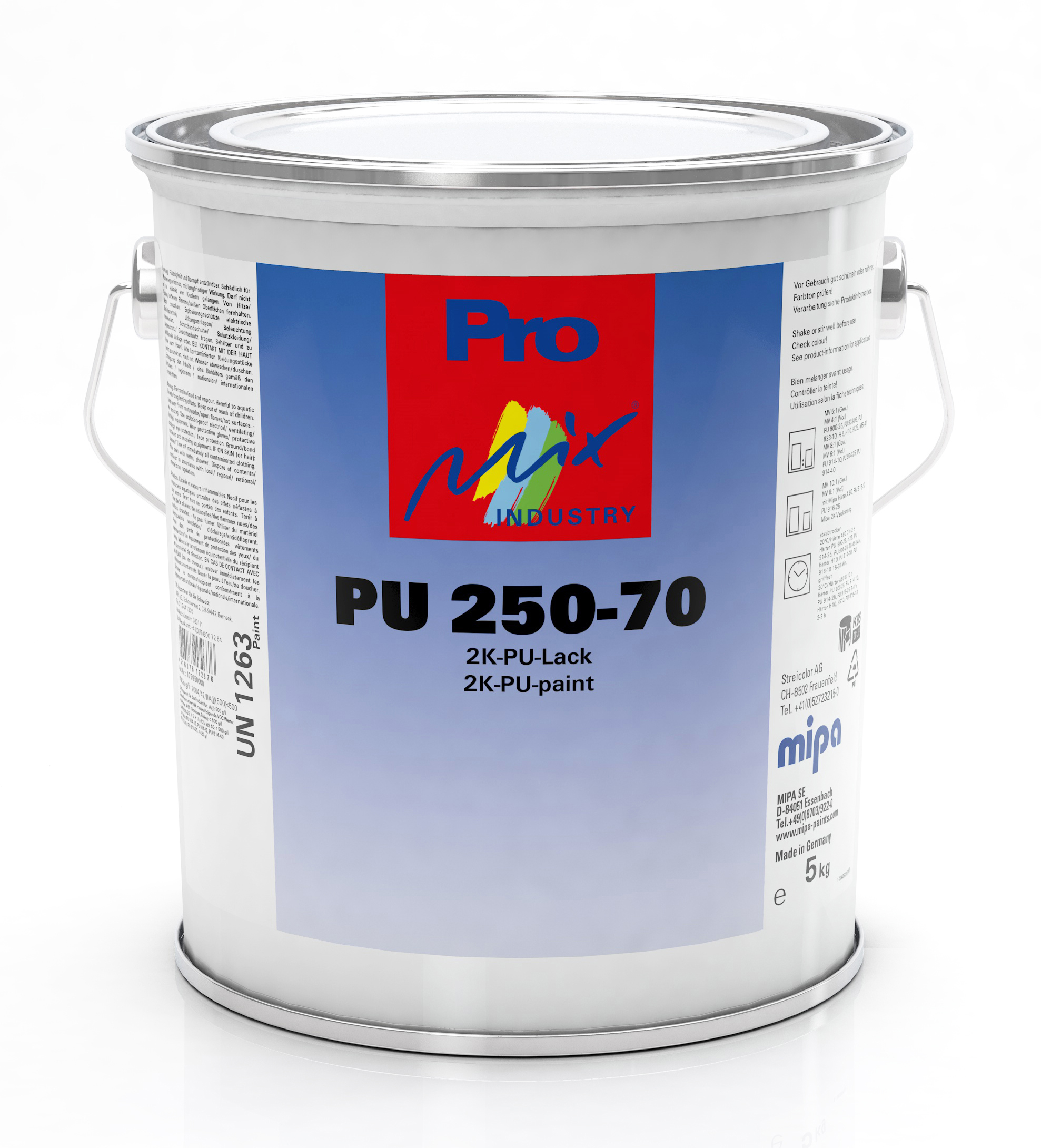 Pro Mix Industry PU 250-70, 2K-PU-Lack seidenglänzend Basis-Pack. 5 kg