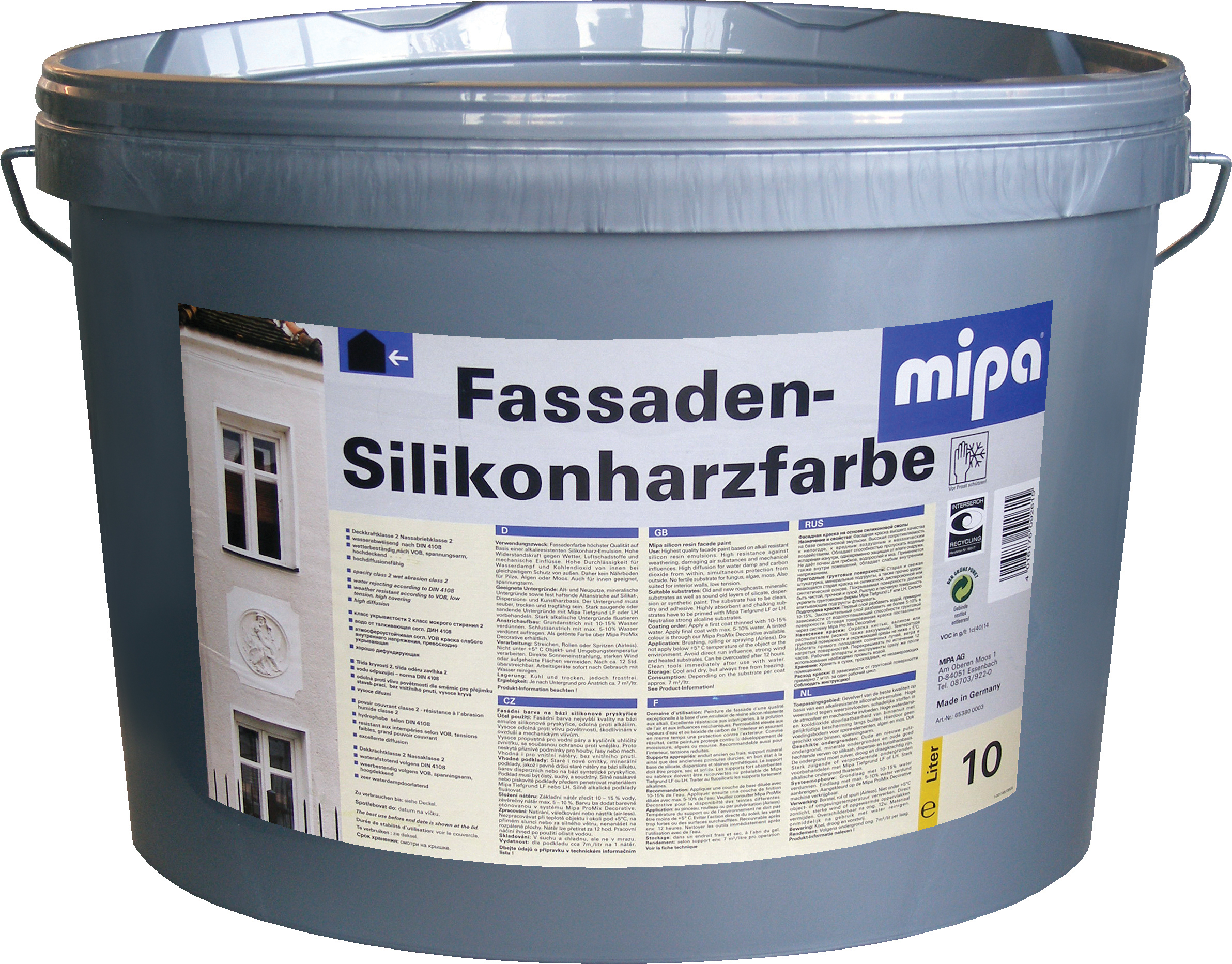 Mipa Fassaden-Silikonharzfarbe, 2,5 Liter