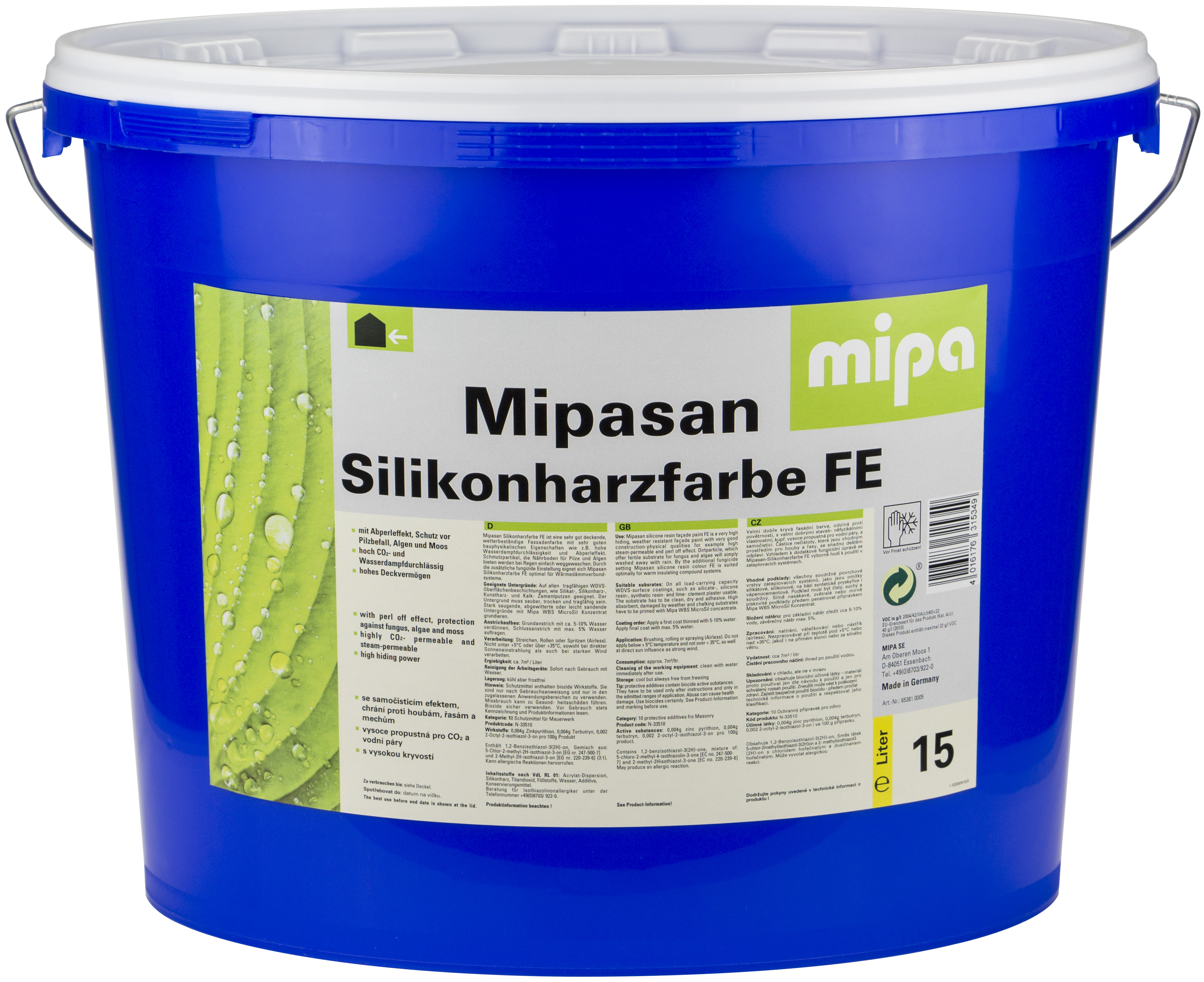 Mipasan Silikonharzfarbe FE, 15 Liter