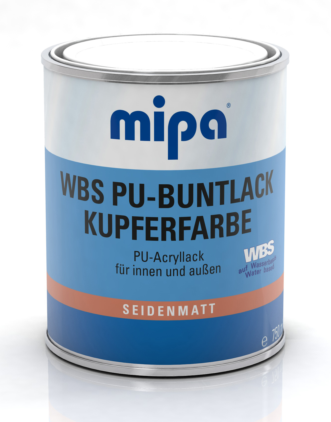 Mipa WBS PU-Buntlack Kupfer-, Farbe altkupfer seidenmatt 750 ml